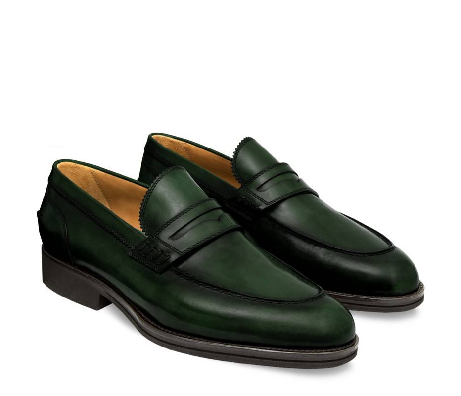 Pakerson MOCASSINO LUCCA PELLE VERDE TARTARUGA Soddisfazione Garantita