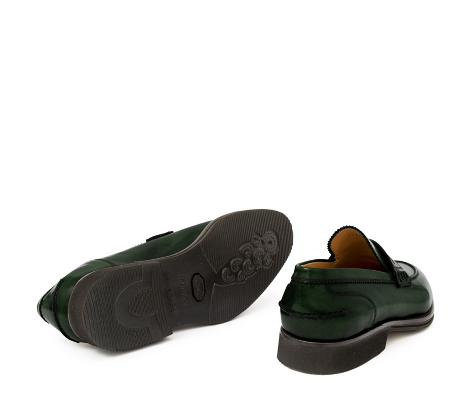 Pakerson MOCASSINO LUCCA PELLE VERDE TARTARUGA Soddisfazione Garantita