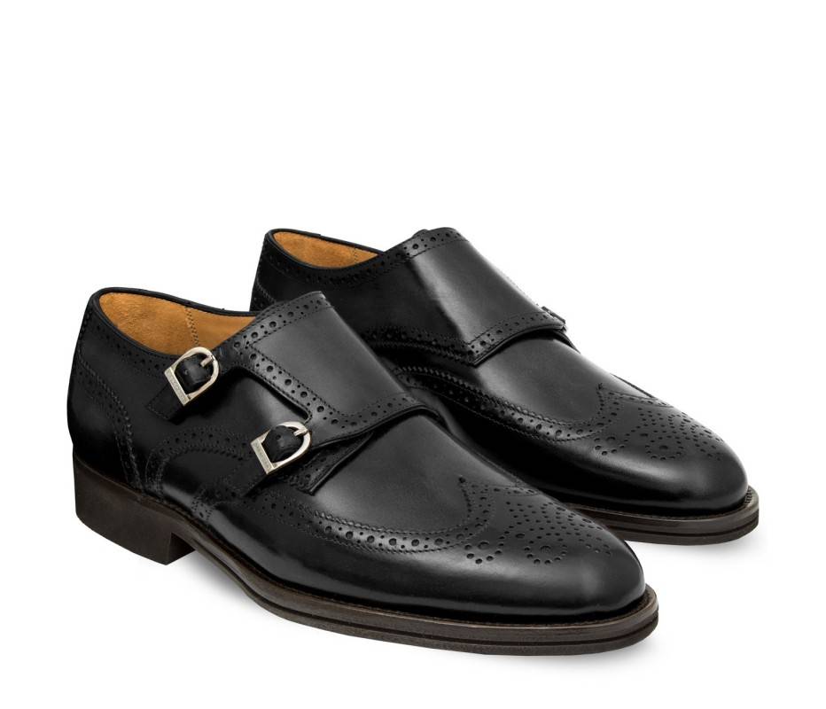 Pakerson DOPPIA FIBBIA SIENA PELLE NERA Sconto