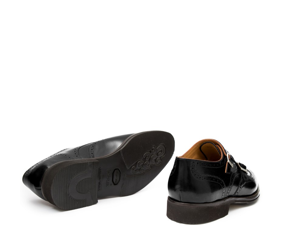 Pakerson DOPPIA FIBBIA SIENA PELLE NERA Sconto