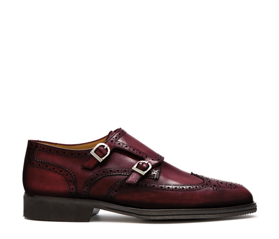 Pakerson DOPPIA FIBBIA SIENA PELLE BORDEAUX VINO