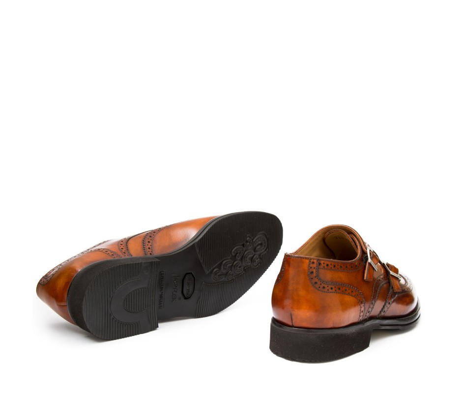 Pakerson DOPPIA FIBBIA SIENA PELLE MARRONE WOOD Vendita Economica