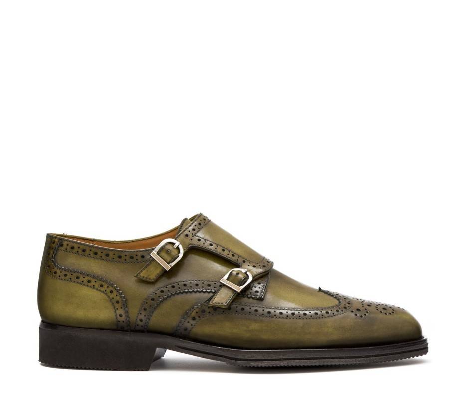 Pakerson DOPPIA FIBBIA SIENA PELLE VERDE OLIVA