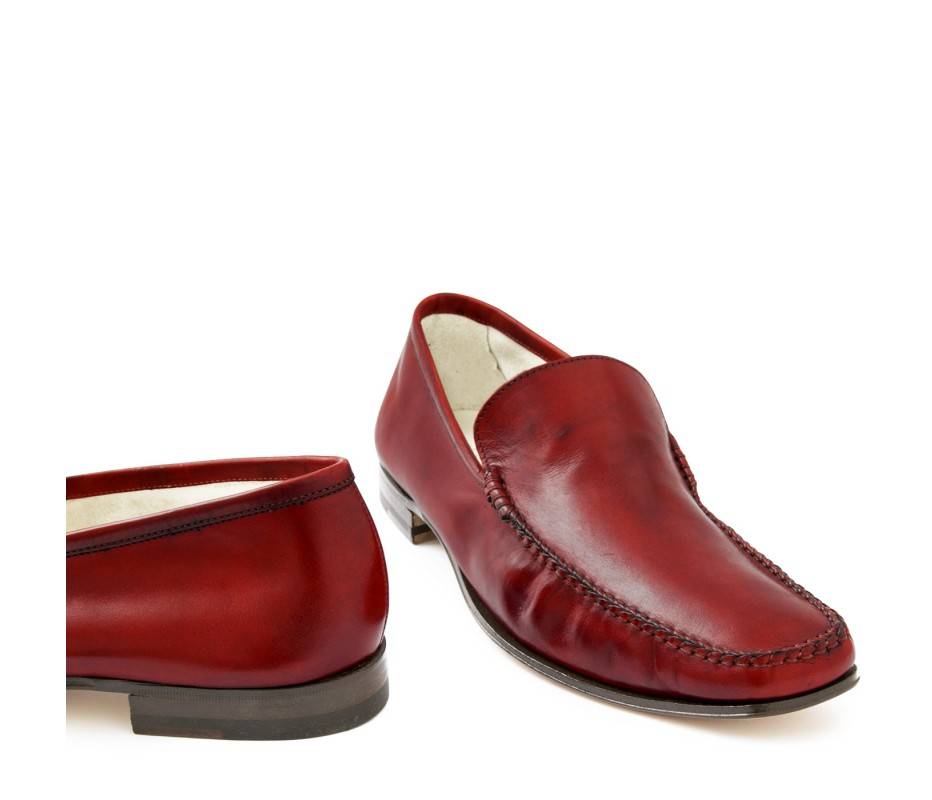 Pakerson MOCASSINO CERRETO PELLE ROSSO BORDEAUX Negozio