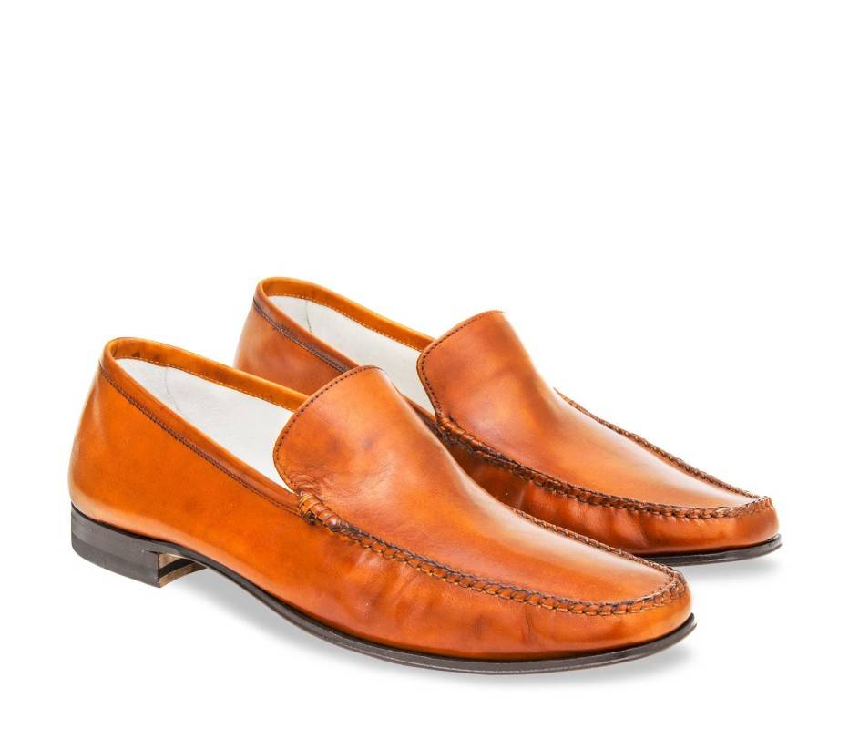 Pakerson MOCASSINO CERRETO PELLE ARANCIO Nuovo