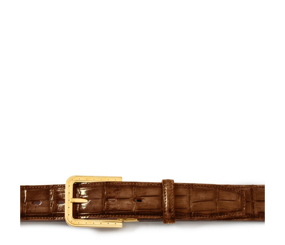 Pakerson FIBBIA RIPA ALLIGATORE MARRONE TIMBER Italy