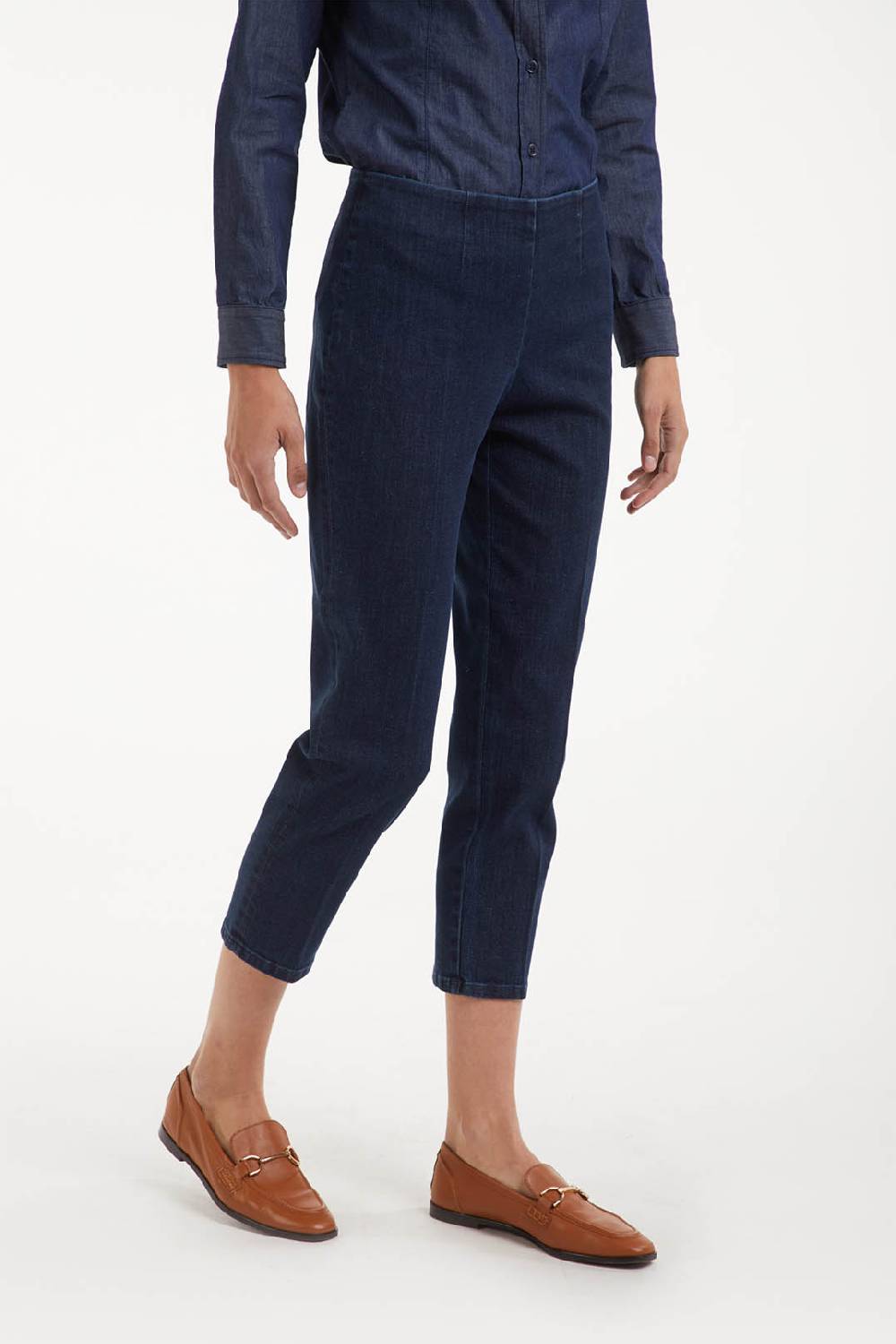 Piazza Sempione AUDREY pantalone iconico AUDREY in denim blu elasticizzato 2025