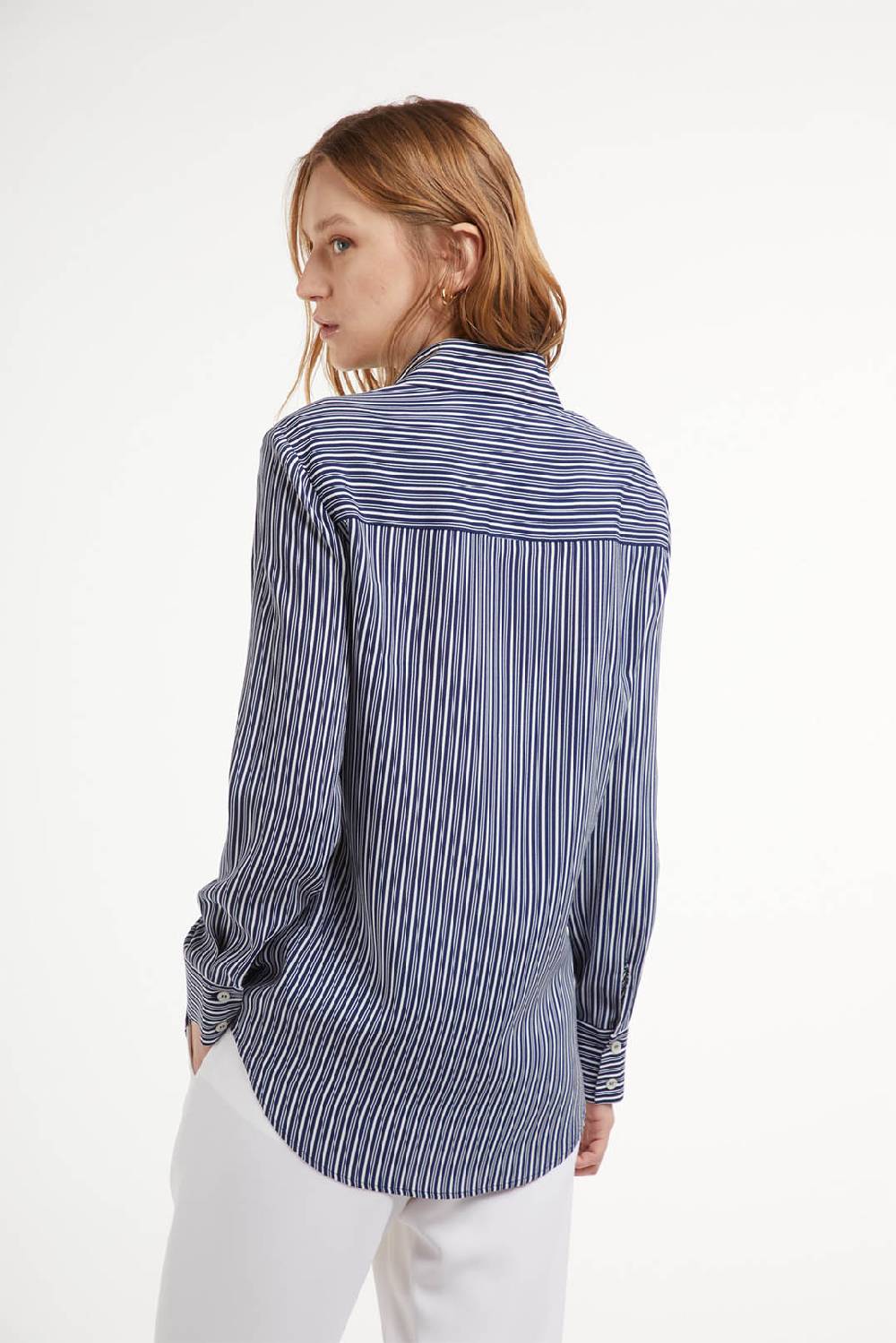 Piazza Sempione Camicia slim a maniche lunghe con stampa righe 2025