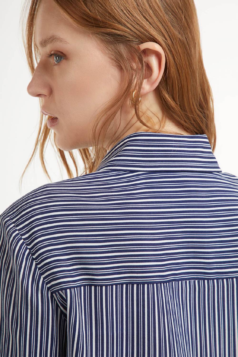 Piazza Sempione Camicia slim a maniche lunghe con stampa righe 2025