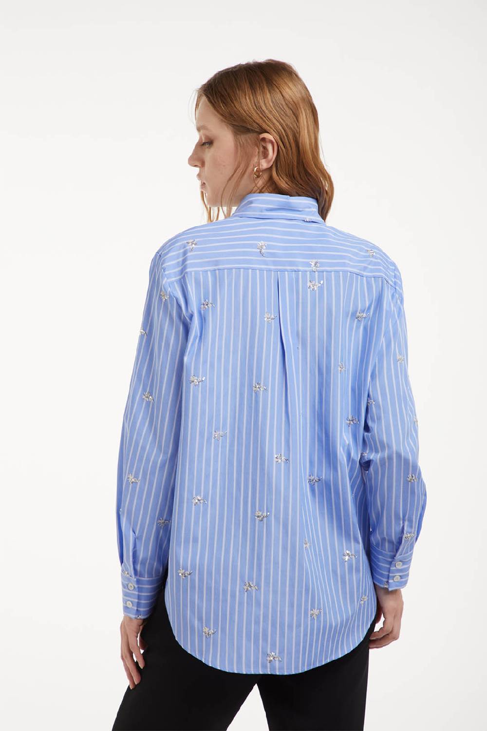 Piazza Sempione Camicia rigata con ricami Qualità