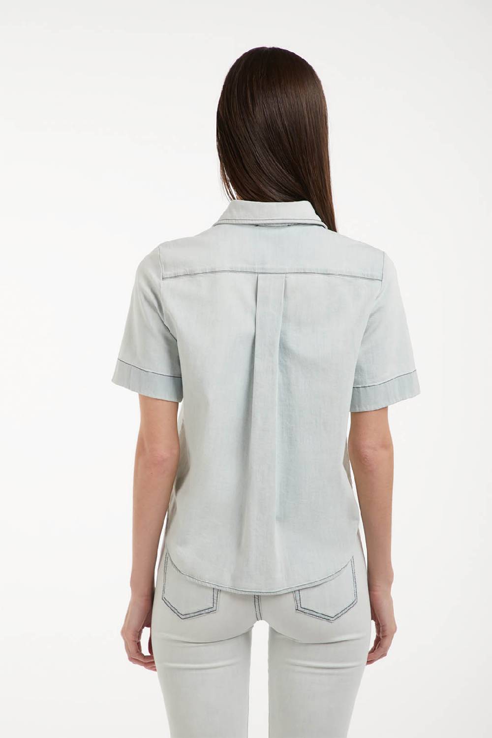 Piazza Sempione Camicia in denim manica corta Promozione Limitata