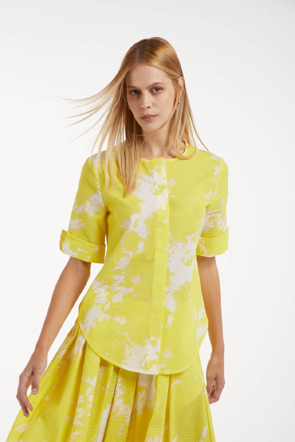 Piazza Sempione Camicia girocollo con stampa tie and dye Shopping Online