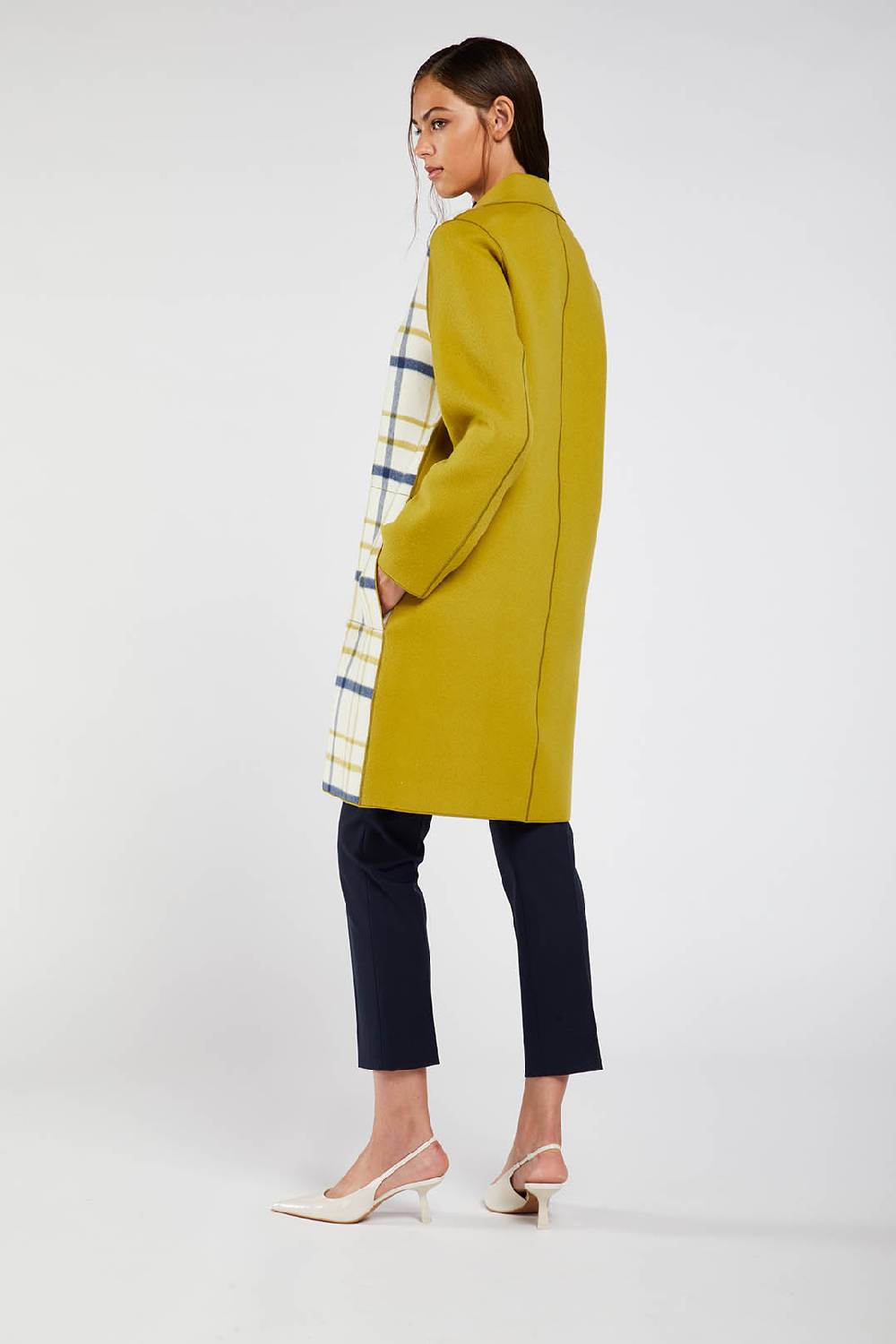 Piazza Sempione Cappotto in panno double fantasia check Vendite Flash