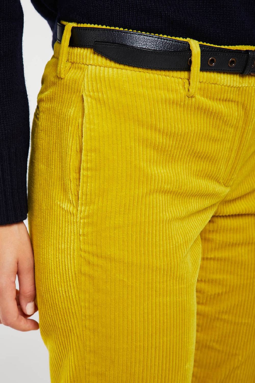 Piazza Sempione Pantalone a vita alta in velluto a coste Qualità