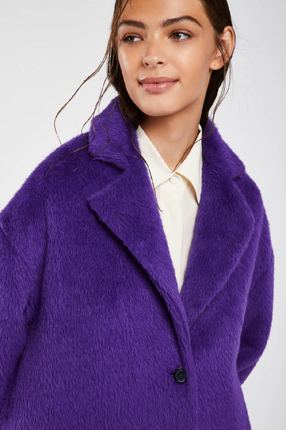 Piazza Sempione Cappotto fuzzy in alpaca e lana vergine Promozione