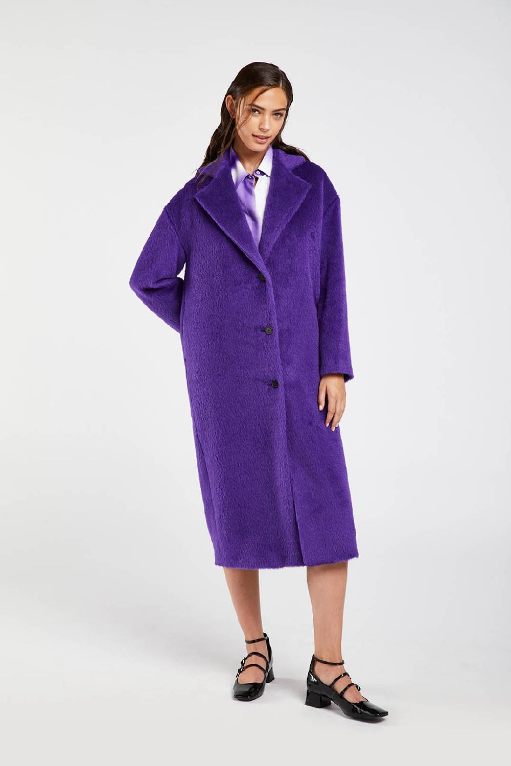 Piazza Sempione Cappotto fuzzy in alpaca e lana vergine Promozione