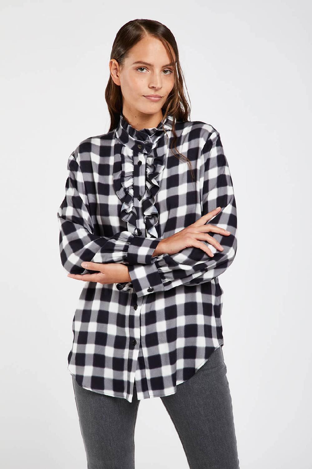 Piazza Sempione Camicia con stampa sfumata damier Sottocosto