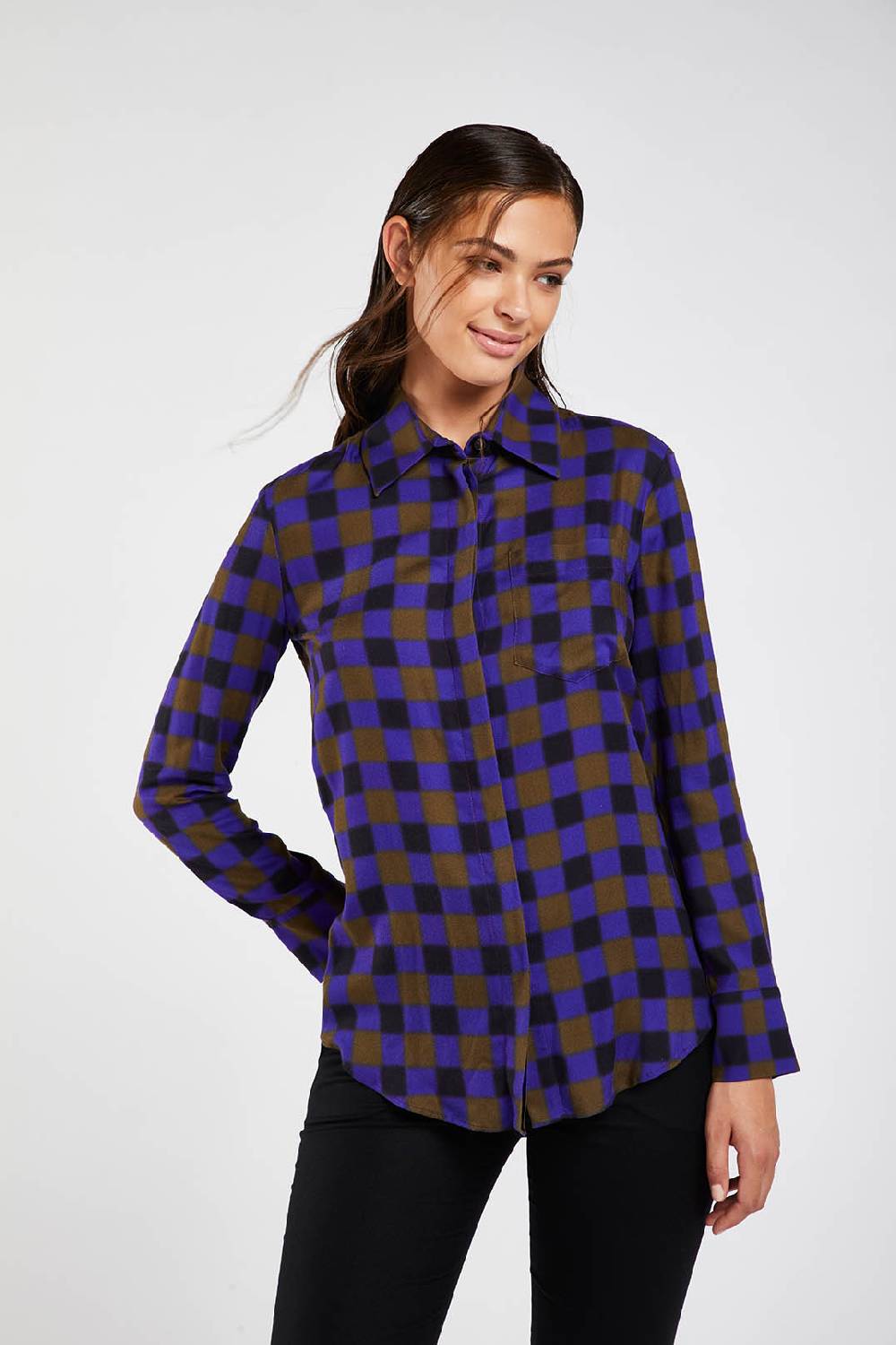 Piazza Sempione Camicia con stampa sfumata damier Novità