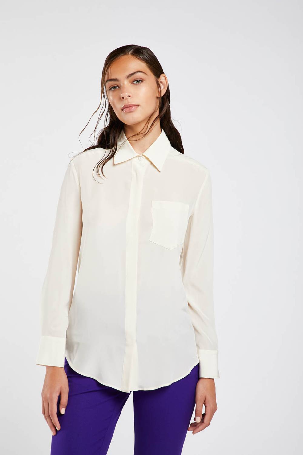 Piazza Sempione Camicia in crepe de chine di seta Offerta
