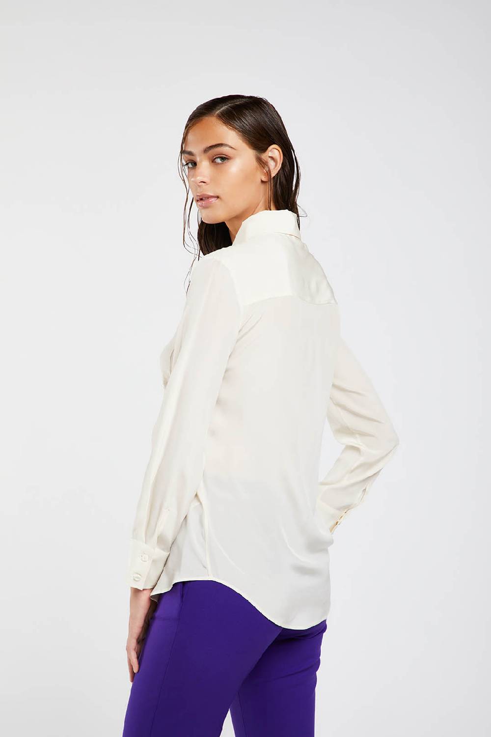 Piazza Sempione Camicia in crepe de chine di seta Offerta