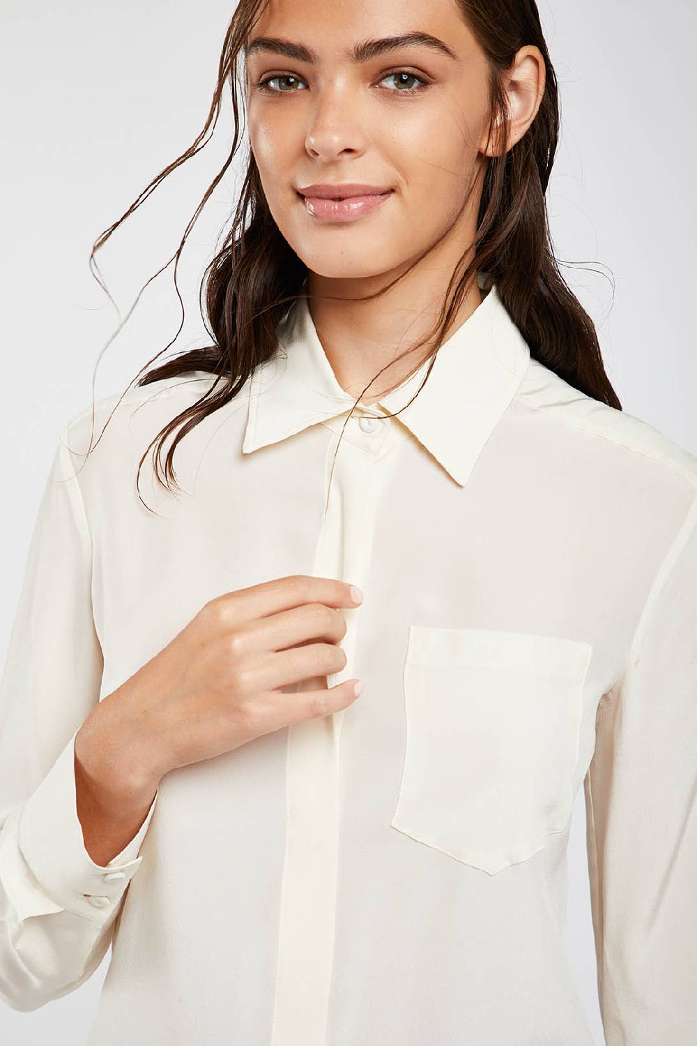 Piazza Sempione Camicia in crepe de chine di seta Offerta
