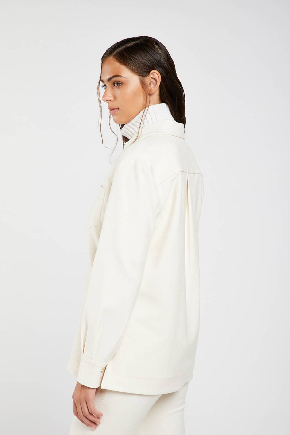 Piazza Sempione Giacca camicia in gabardina diagonale stretch Outlet