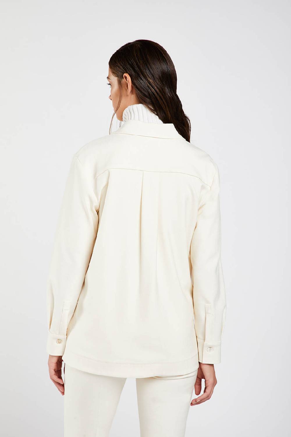 Piazza Sempione Giacca camicia in gabardina diagonale stretch Outlet