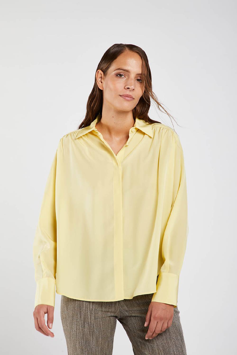 Piazza Sempione Camicia in crepe de chine di seta Saldi