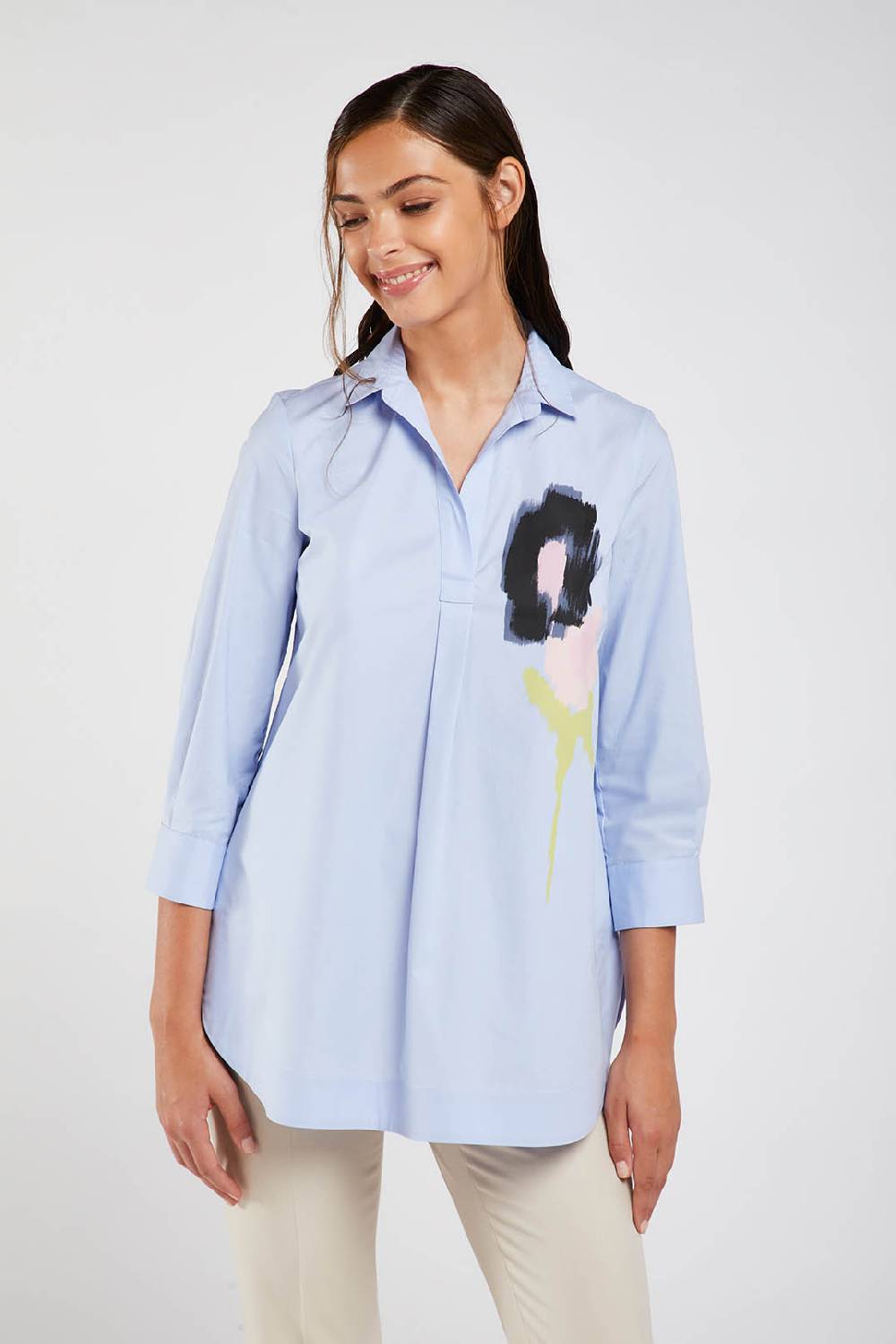 Piazza Sempione Camicia con fiore stampato Hotsell