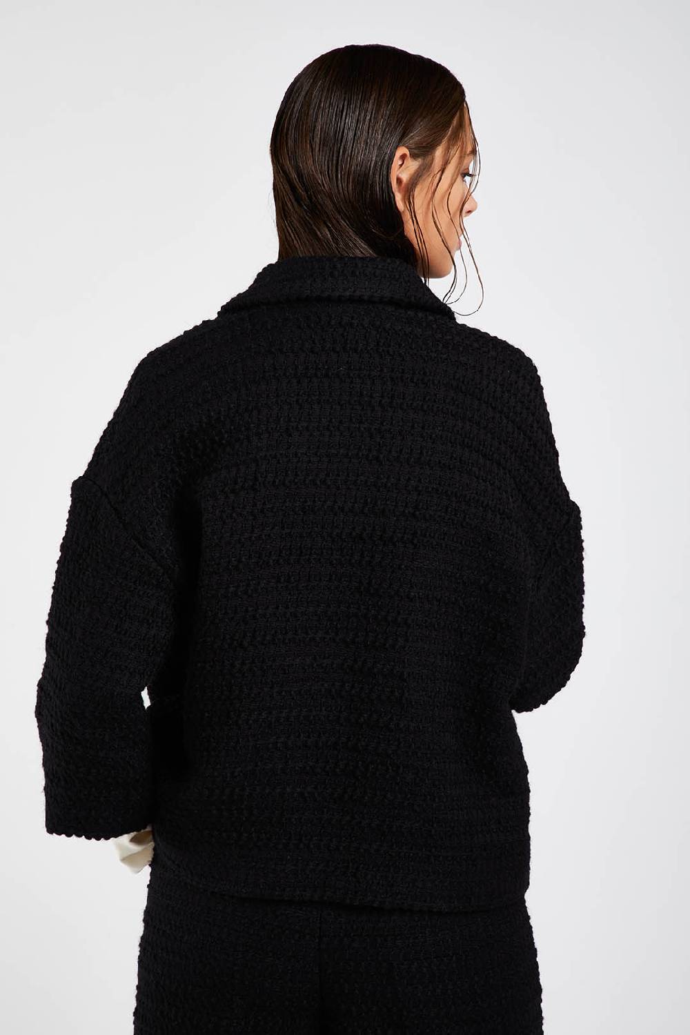 Piazza Sempione Giacca camicia in tweed tonale Vendita Calda