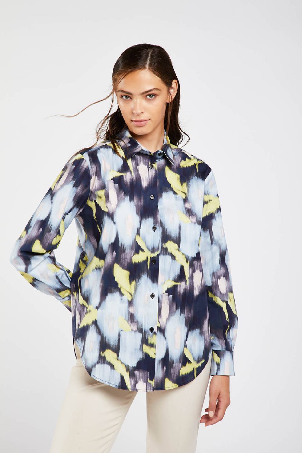 Piazza Sempione Camicia uomo con stampa fiore chinè I Più Venduti