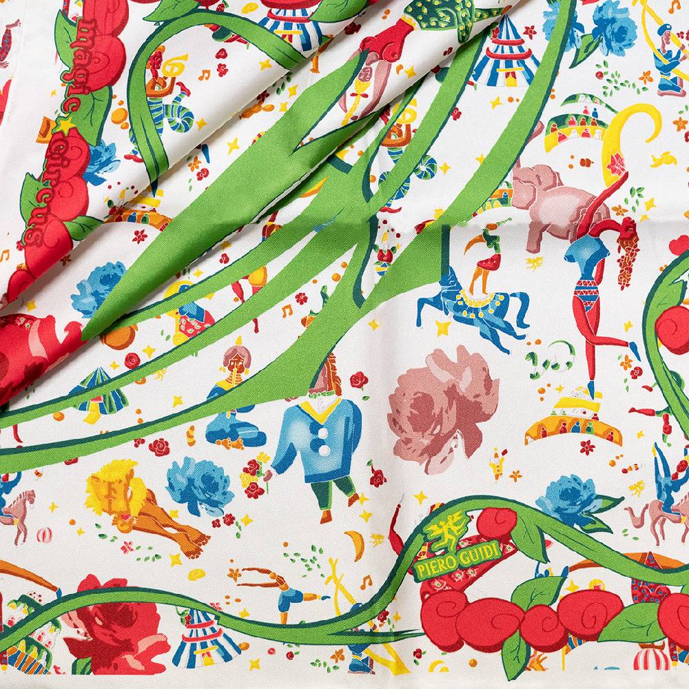 Piero Guidi PIERO GUIDI SILK SCARF "Flower"/ FOULARD IN SETA "Flower" In Vendita