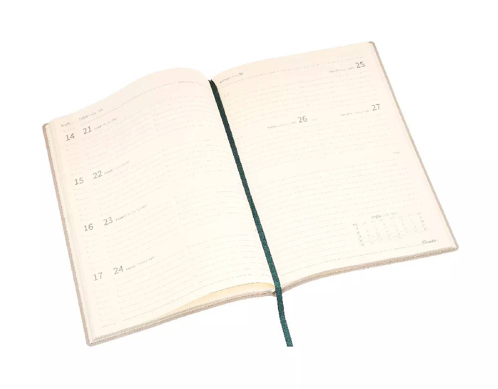 Pineider Agenda Settimanale Milano 2025 in Canvas - 17x24 cm Nuova