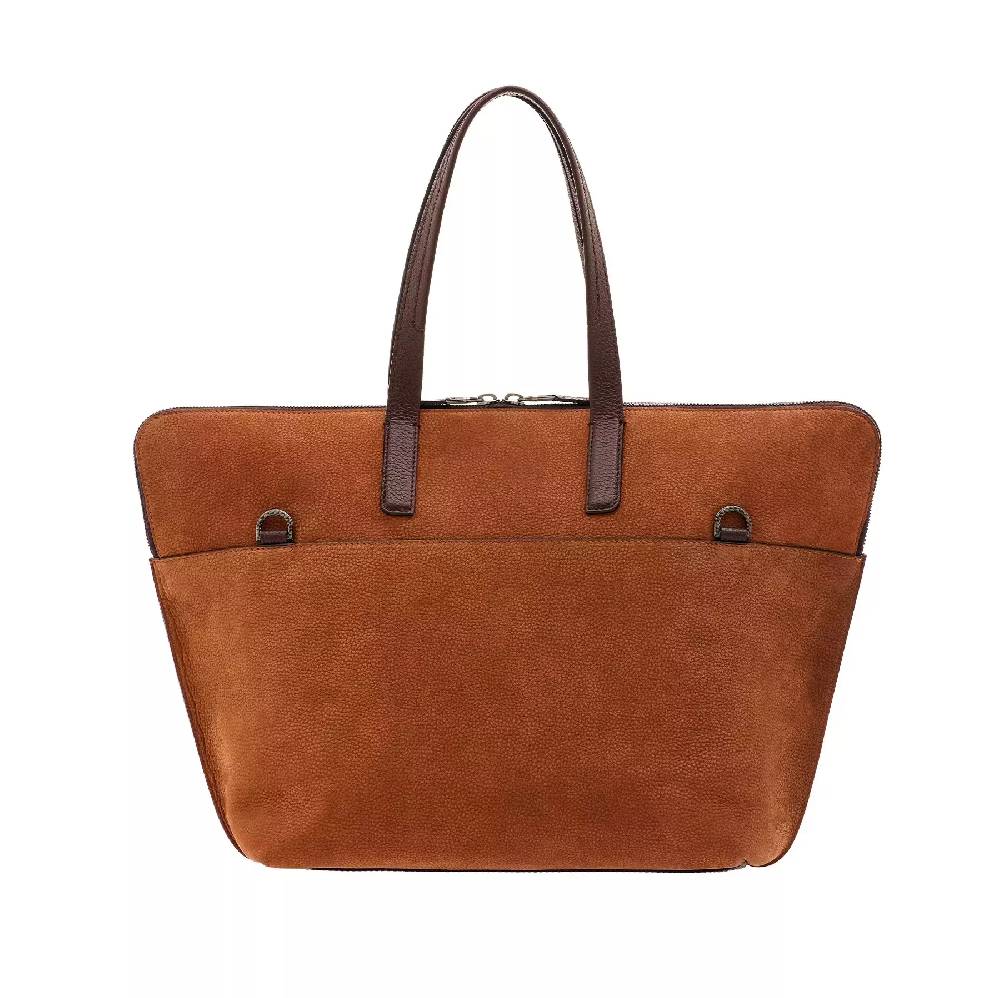 Pineider Saddle Tote Bag in Nabuk Italia