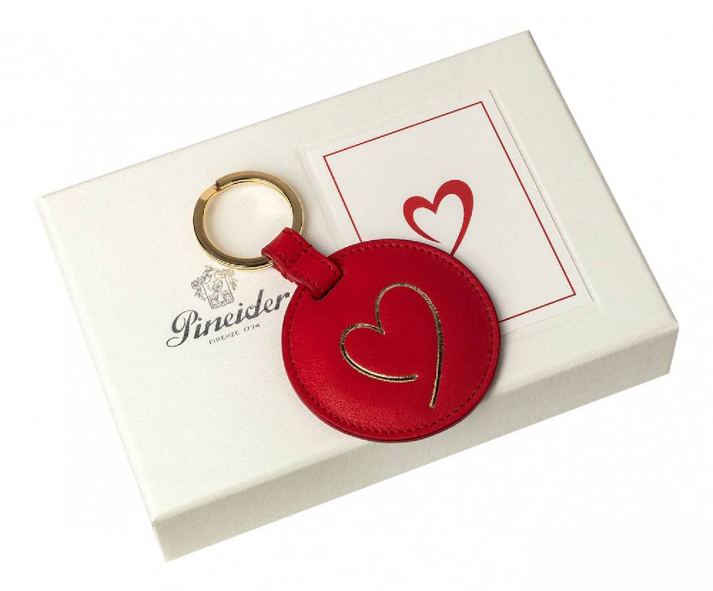 Pineider Portachiavi con Cuore in Pelle Convenienza