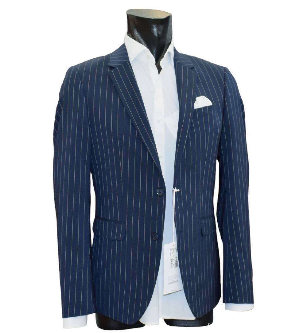 Digel Move Abito blu gessato digel in lana marzotto extra slim fit Economico