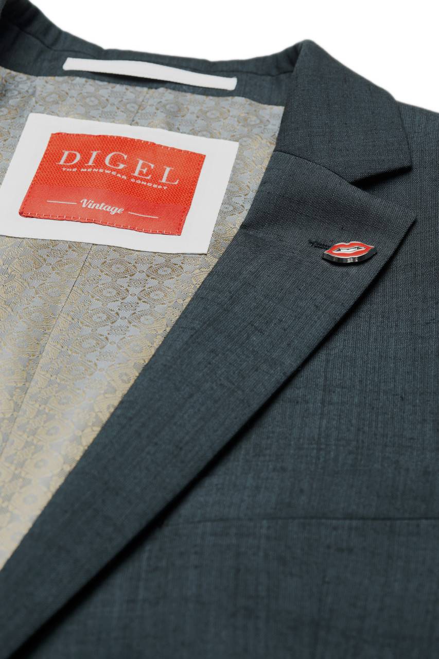 Digel Abito elegante verde scuro digel slim fit con gilet In Vendita