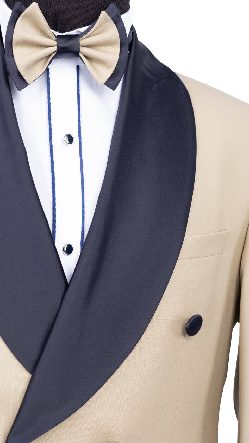 Baggi Smoking beige doppiopetto baggi cerimonia slim fit Vendita Calda