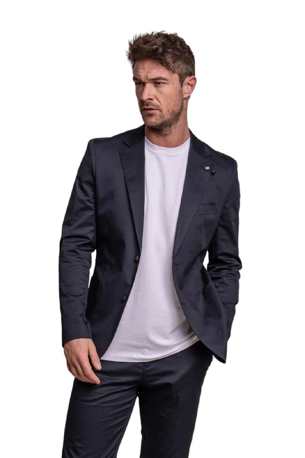 House of Cavani Abito blu navy cavani in cotone stretch sfoderato Negozio