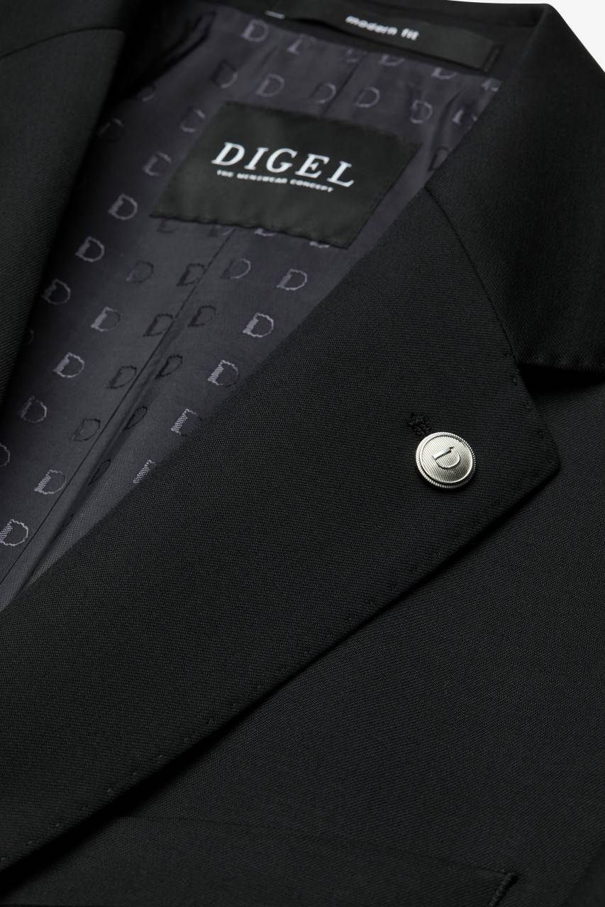 Digel Giacca nera digel drop sei modern fit lana reda super 110's 2025