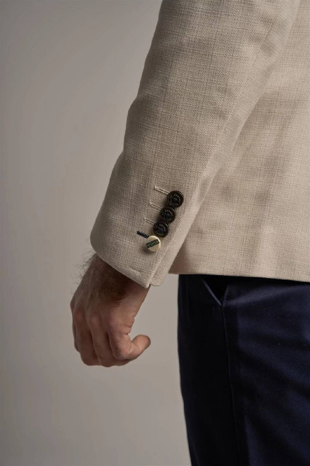 House of Cavani Giacca beige cavani slim fit a doppiopetto sfoderata Nuovo