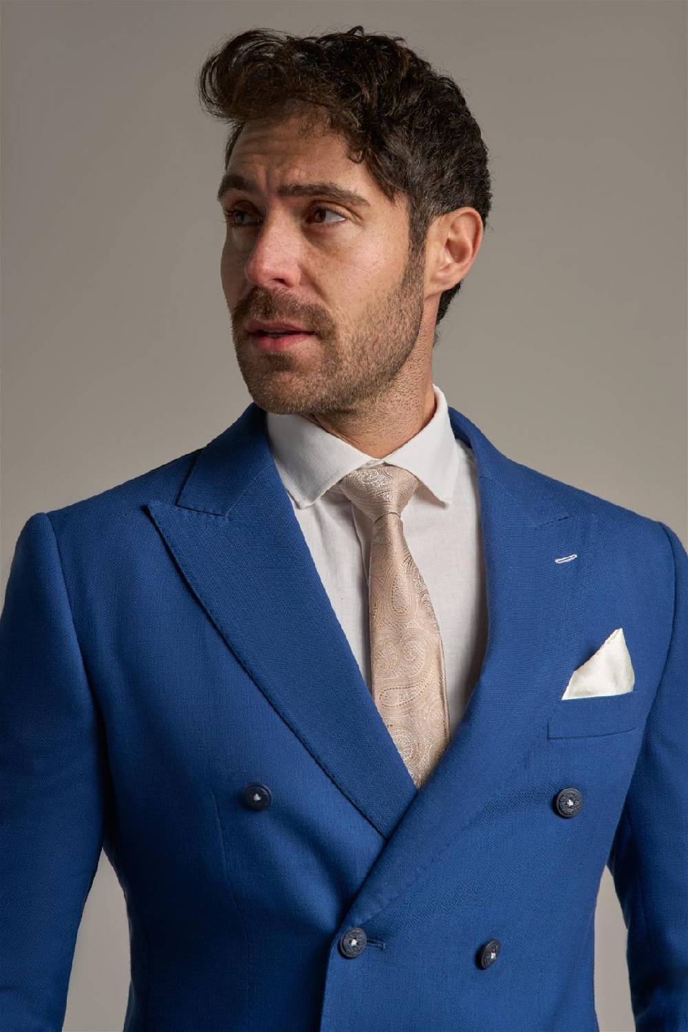 House of Cavani Giacca blu elettrico cavani slim fit a doppiopetto sfoderata Qualità
