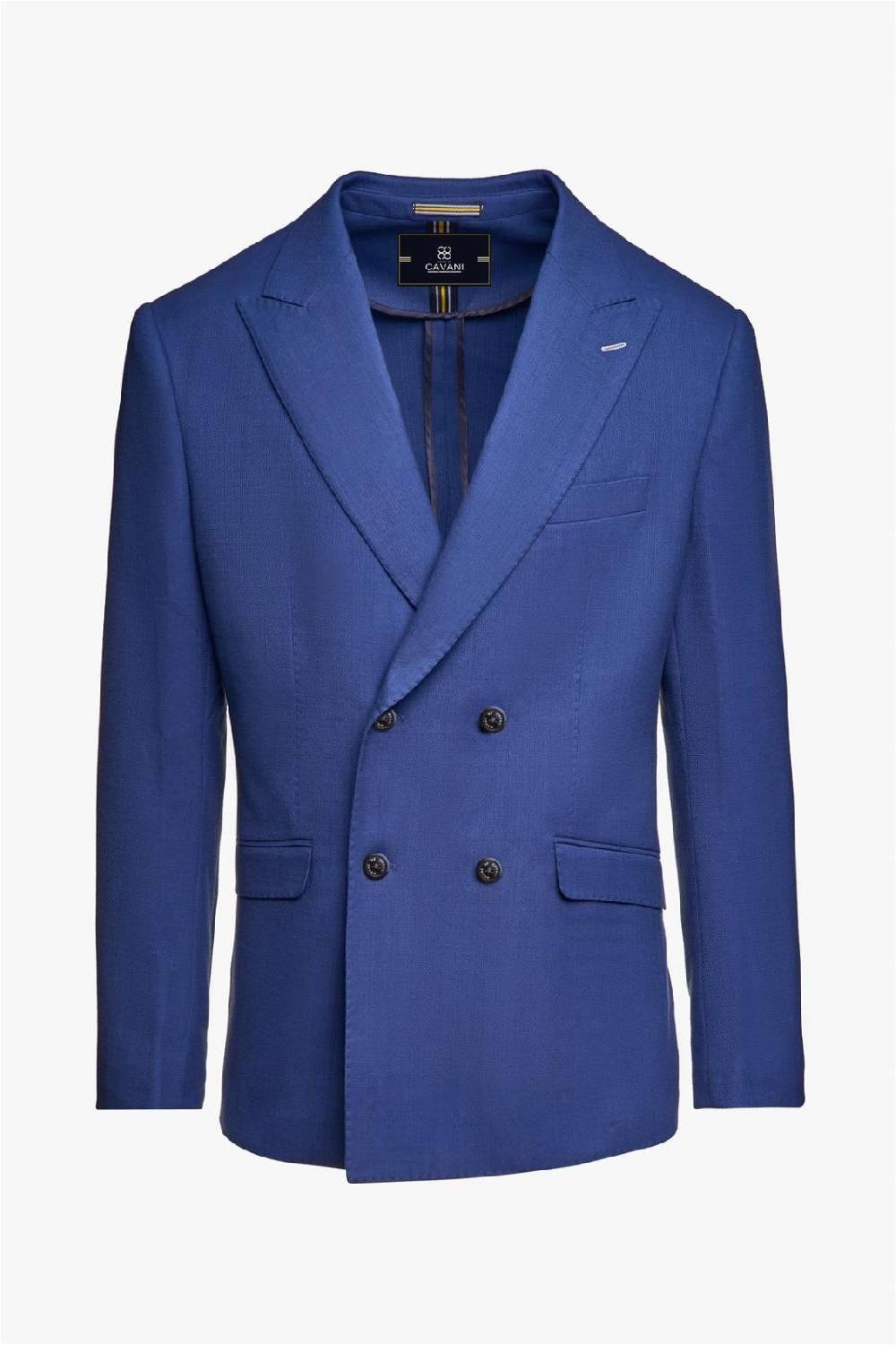 House of Cavani Giacca blu elettrico cavani slim fit a doppiopetto sfoderata Qualità