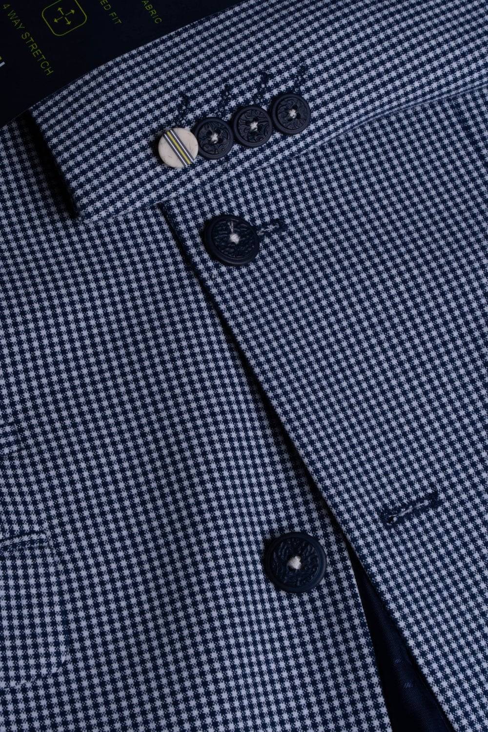 House of Cavani Giacca blazer cavani a quadretti blu stretch Spedizione Gratuita