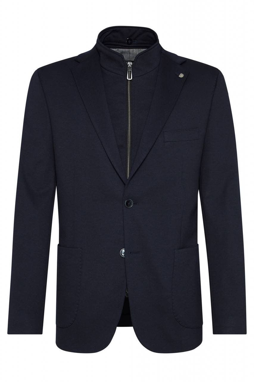 Digel Giacca blu in jersey modern fit digel con pettorina staccabile Qualità Garantita