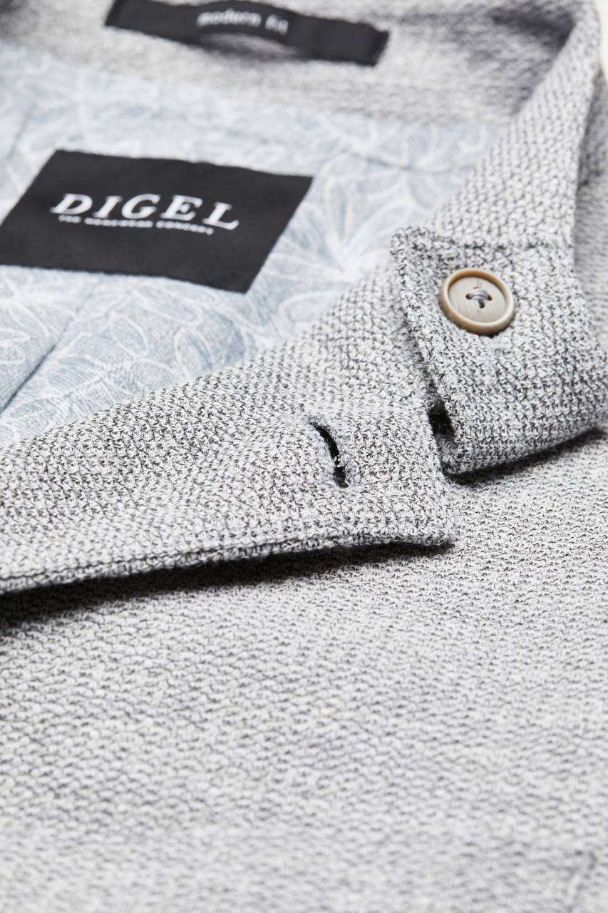 Digel Giacca digel grigio chiaro in jersey modern fit collo coreana Sconto di tempo limitato