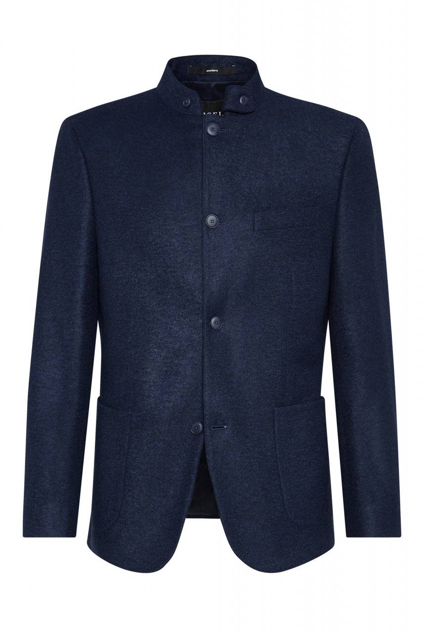 Digel Giacca blu in jersey digel collo coreana modern fit Sconto
