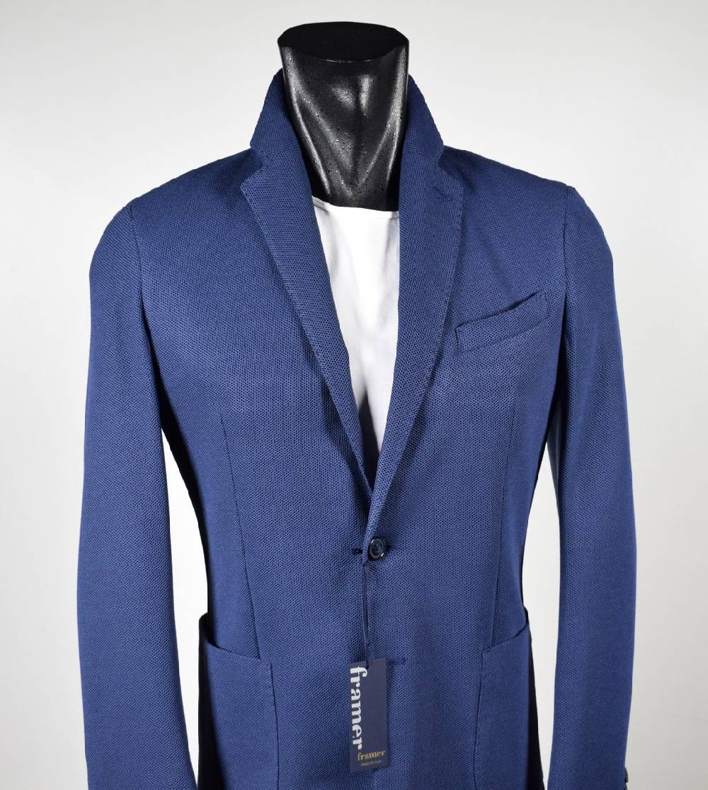 Framer Made in Italy Giacca framer informale bluette sfoderata slim fit Offerta