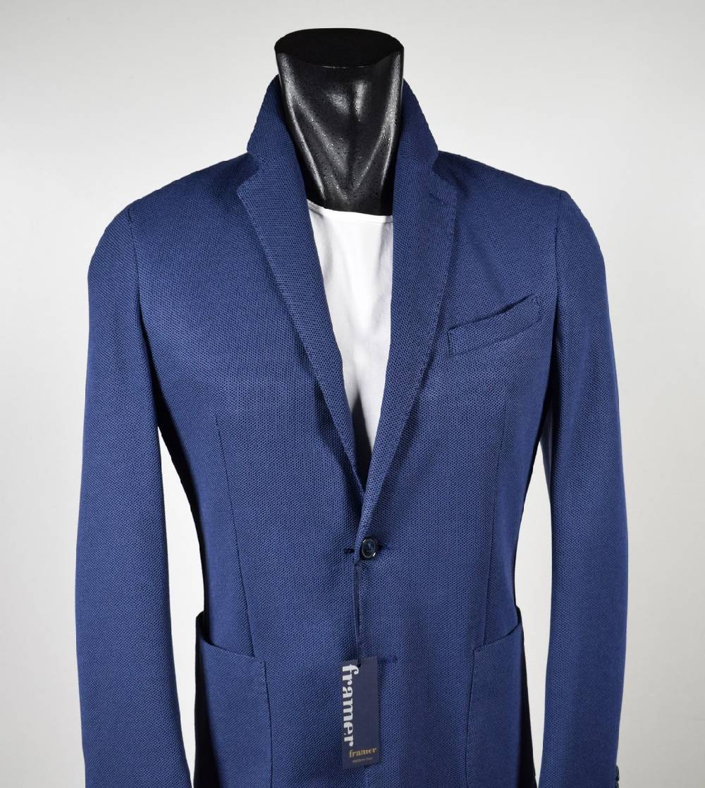 Framer Made in Italy Giacca framer informale bluette sfoderata slim fit Offerta