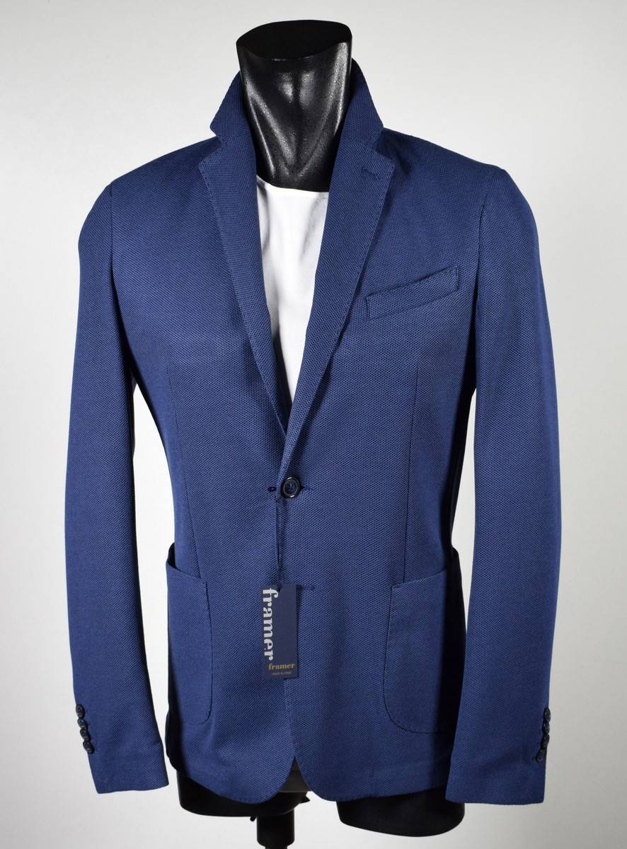 Framer Made in Italy Giacca framer informale bluette sfoderata slim fit Offerta